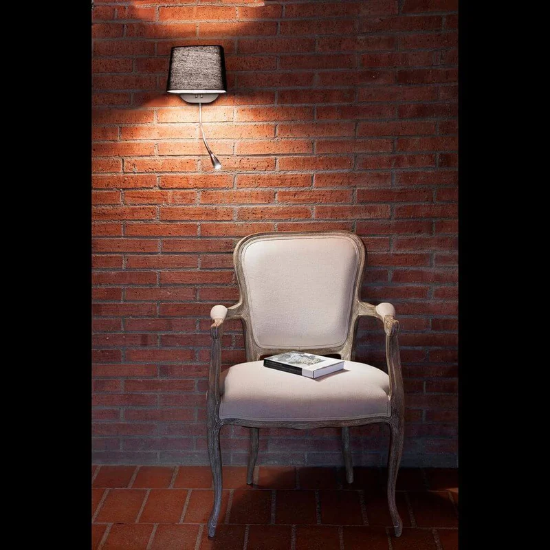 Wandlampe SWEET mit LED-Lesearm Schwarz