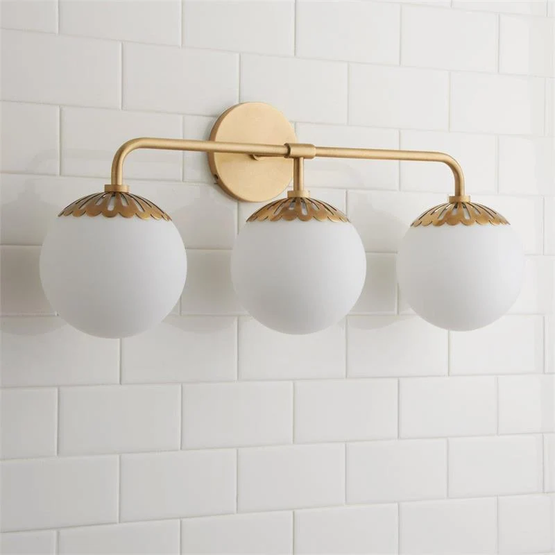 Art Deco Wandlamp met Bloemkap en Glazen Bol – Design Wandverlichting in Messing, Zwart of Nikkel voor Woonkamer en Badkamer | Sansoti