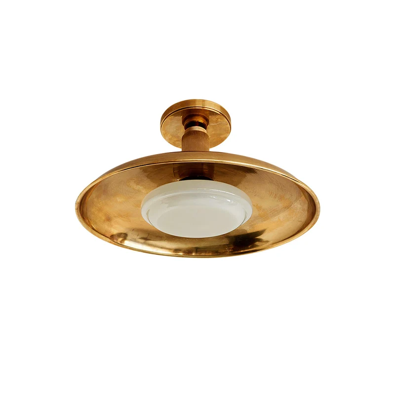 Design Plafondlamp van Glas en Metaal met Geïntegreerde LED – Moderne Ronde Plafondverlichting in Goud, Wit of Nikkel 50 cm | Sansoti