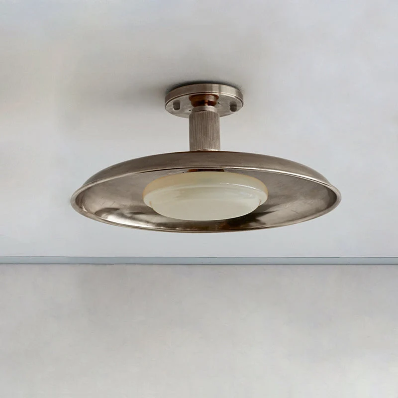 Design Plafondlamp van Glas en Metaal met Geïntegreerde LED – Moderne Ronde Plafondverlichting in Goud, Wit of Nikkel 50 cm | Sansoti