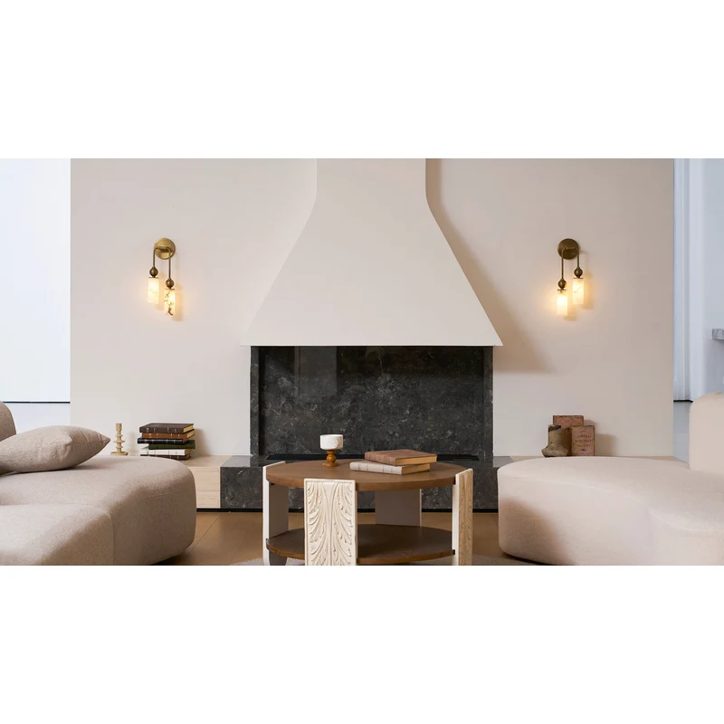Vintage Wandlamp met Vogel in Messing en Alabaster – Design Wandlamp voor Slaapkamer, Hal en Woonkamer met E14 Fitting | Sansoti