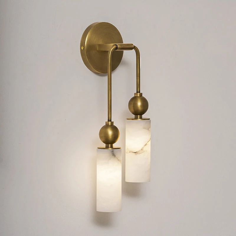 Vintage Wandlamp met Vogel in Messing en Alabaster – Design Wandlamp voor Slaapkamer, Hal en Woonkamer met E14 Fitting | Sansoti