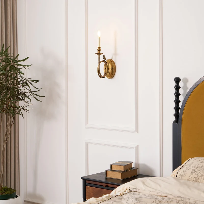 Vintage Wandlamp met Vogel op Tak in Antiek Messing – Klassieke Design Sconce met E14 Fitting voor Slaapkamer, Hal en Woonkamer | Sansoti
