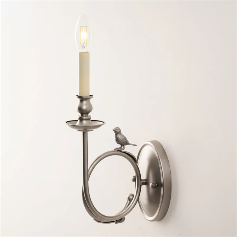 Vintage Wandlamp met Vogel op Tak in Antiek Messing – Klassieke Design Sconce met E14 Fitting voor Slaapkamer, Hal en Woonkamer | Sansoti