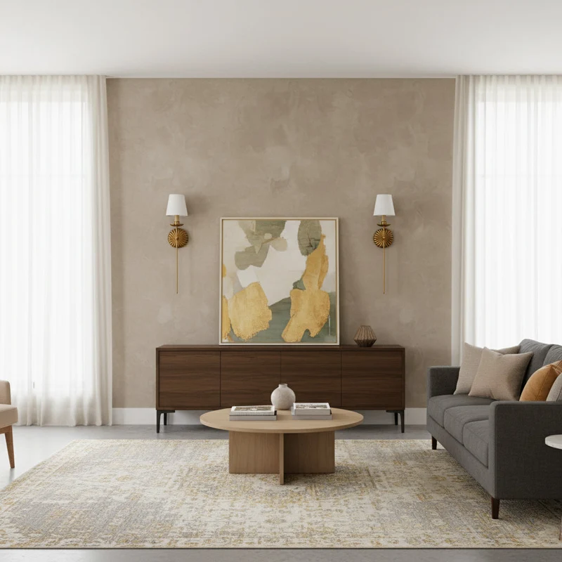 Luxe dubbele wandlamp met stoffen kap en antiek goud bladgoud afwerking voor hal en woonkamer | Sansoti