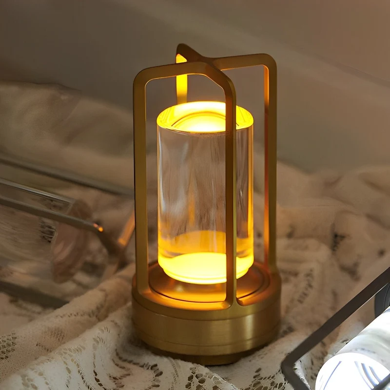 Draadloze Tafellamp Met Usb Oplaadbare Batterij Touch Dimming Led Lantaarn Modern Design Voor Slaapkamer En Woonkamer | Sansoti