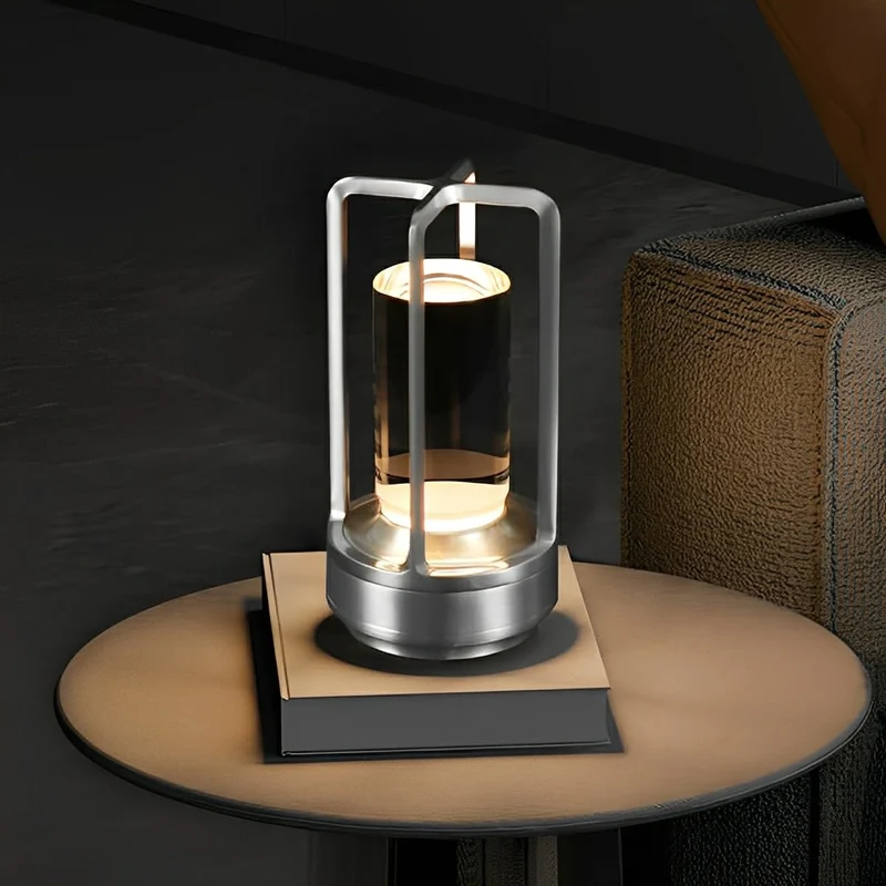Draadloze Tafellamp Met Usb Oplaadbare Batterij Touch Dimming Led Lantaarn Modern Design Voor Slaapkamer En Woonkamer | Sansoti