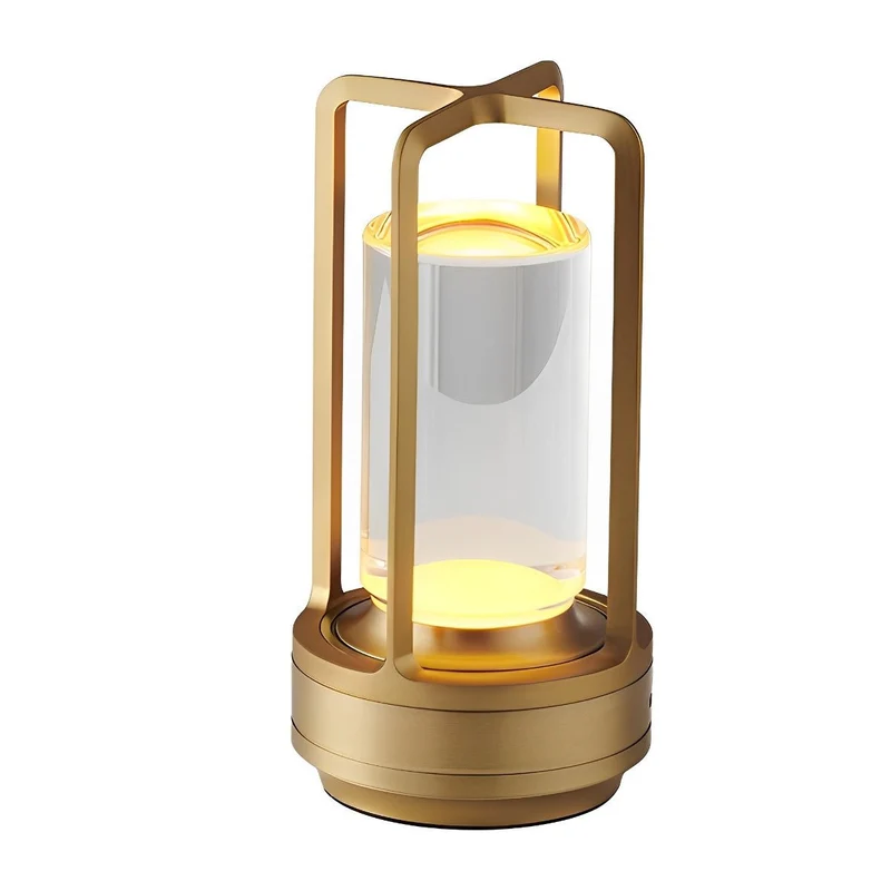 Draadloze Tafellamp Met Usb Oplaadbare Batterij Touch Dimming Led Lantaarn Modern Design Voor Slaapkamer En Woonkamer | Sansoti