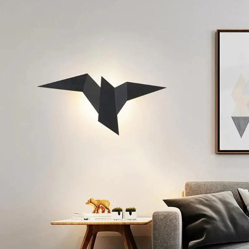 Vogel Wandlamp Led Aluminium Scandinavisch Design Zwart Wit Goud | Sansoti
