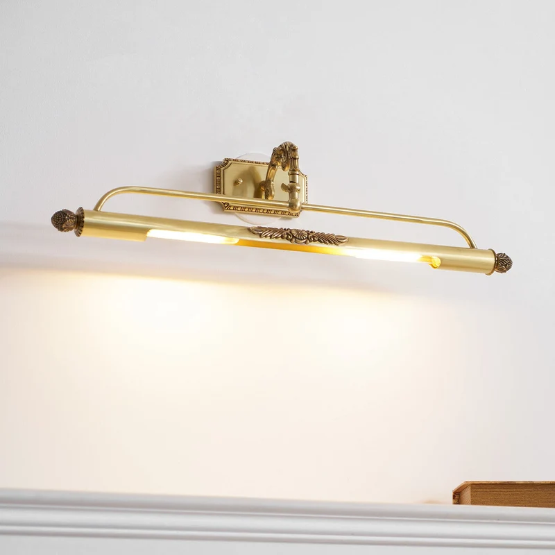 Messing Schilderij Wandlamp met Geïntegreerde Verlichting – Luxe Galerijverlichting in Antiek Messing | Sansoti