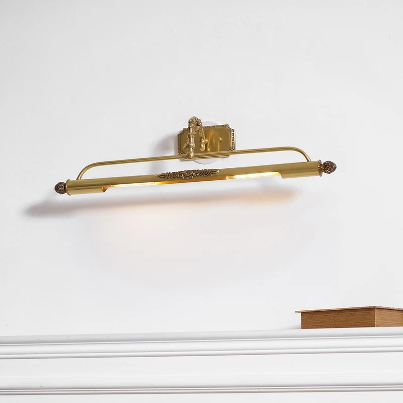 Messing Schilderij Wandlamp met Geïntegreerde Verlichting – Luxe Galerijverlichting in Antiek Messing | Sansoti