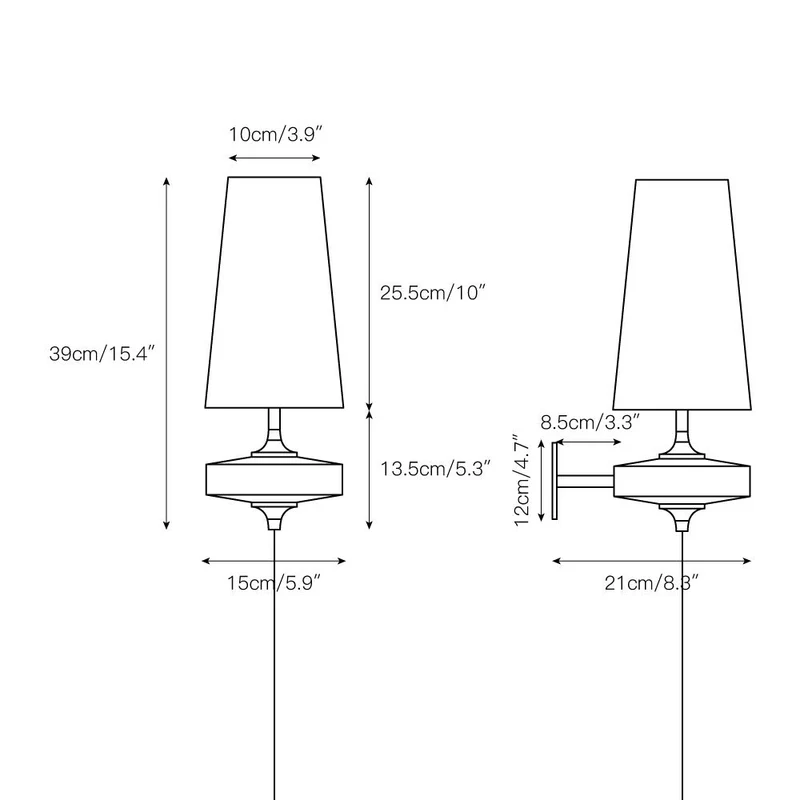 Design Wandlamp met Stekker in Hout en Messing – Natuurlijke Verlichting met Stoffen Kap 1 of 2 Lichtpunten | Sansoti