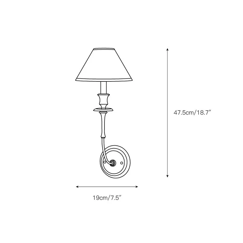 Moderne Wandlamp met Zwarte Stoffen Kap in Messing, Nikkel of Zwart – 1 of 2 Lichtpunten Design Verlichting | Sansoti