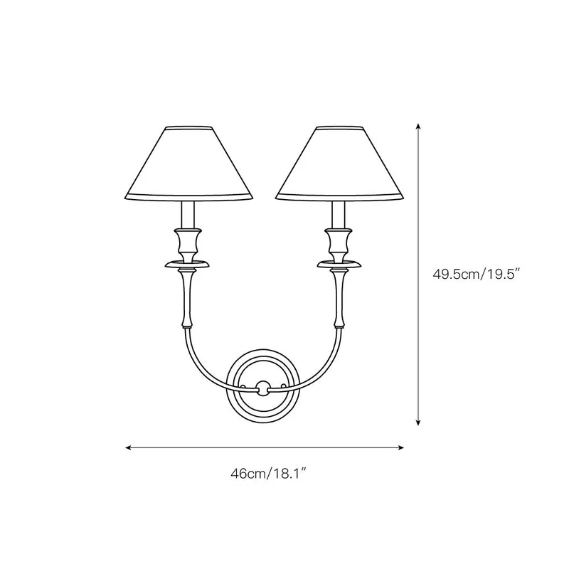 Moderne Wandlamp met Zwarte Stoffen Kap in Messing, Nikkel of Zwart – 1 of 2 Lichtpunten Design Verlichting | Sansoti