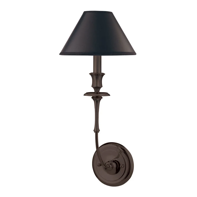 Moderne Wandlamp met Zwarte Stoffen Kap in Messing, Nikkel of Zwart – 1 of 2 Lichtpunten Design Verlichting | Sansoti