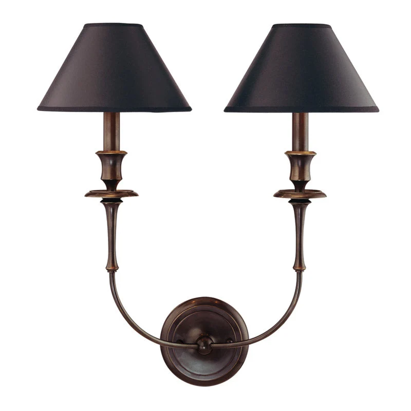 Moderne Wandlamp met Zwarte Stoffen Kap in Messing, Nikkel of Zwart – 1 of 2 Lichtpunten Design Verlichting | Sansoti