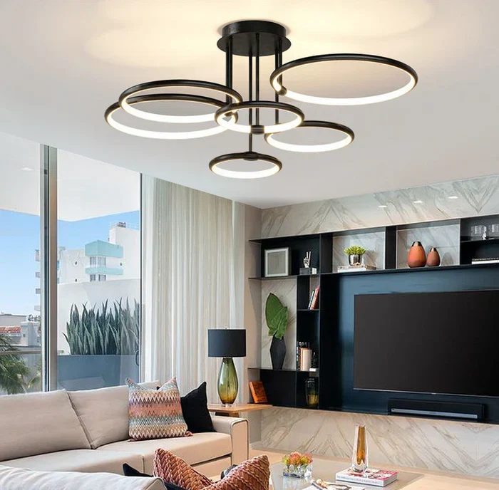 Sansoti | LED Ring Plafondlamp – Moderne Design Plafonnière (3–6 Ringen) – Dimbaar & Warm/Neutraal/Koud Licht