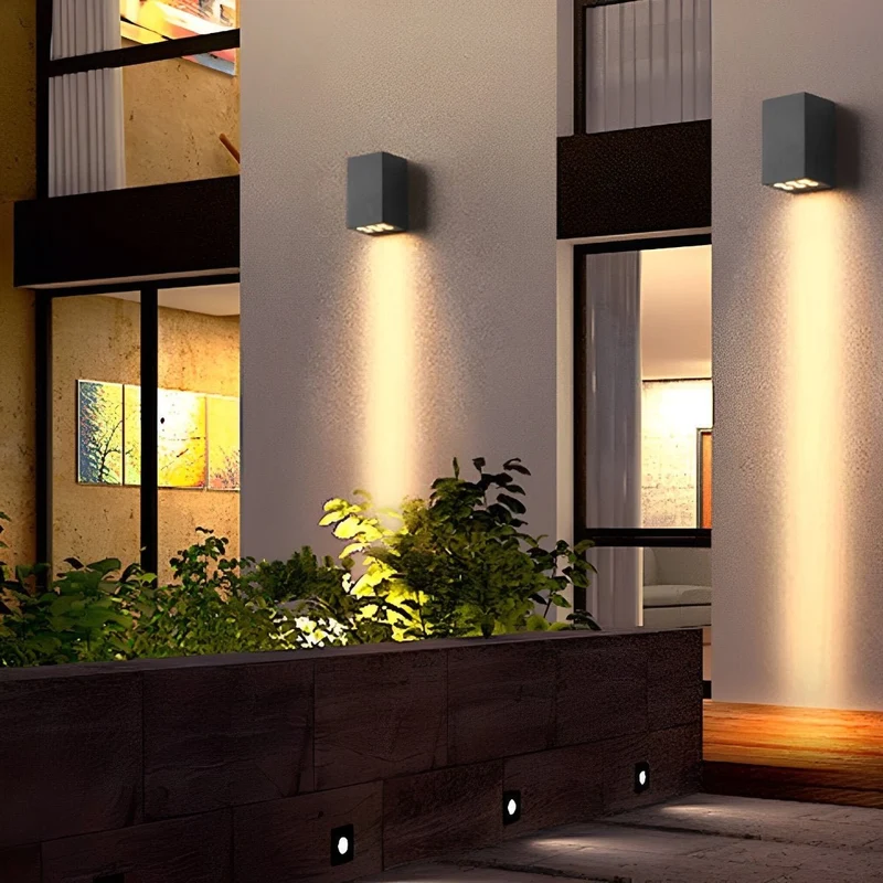 Buitenlamp LED Wandlamp IP65 Aluminium Antraciet Op- en Neerwaarts Licht Gevel Tuin Oprit Terras Buitenverlichting Modern | Sansoti