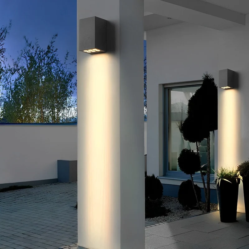 Buitenlamp LED Wandlamp IP65 Aluminium Antraciet Op- en Neerwaarts Licht Gevel Tuin Oprit Terras Buitenverlichting Modern | Sansoti