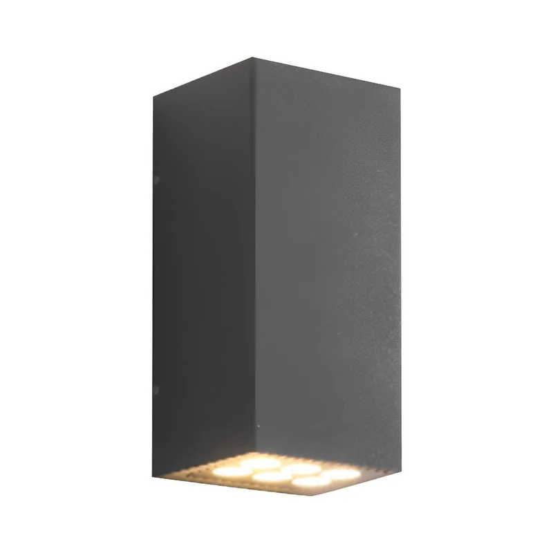 Buitenlamp LED Wandlamp IP65 Aluminium Antraciet Op- en Neerwaarts Licht Gevel Tuin Oprit Terras Buitenverlichting Modern | Sansoti