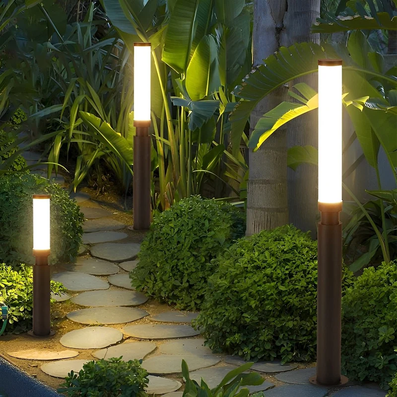 Tuinpaal Lamp Aluminium Zwart 6W IP55 Tuin Pad Verlichting Staande Buitenlamp Sokkel Paalverlichting Oprijlaan Binnenhof | Sansoti