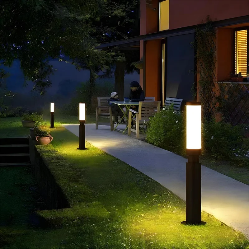 Tuinpaal Lamp Aluminium Zwart 6W IP55 Tuin Pad Verlichting Staande Buitenlamp Sokkel Paalverlichting Oprijlaan Binnenhof | Sansoti