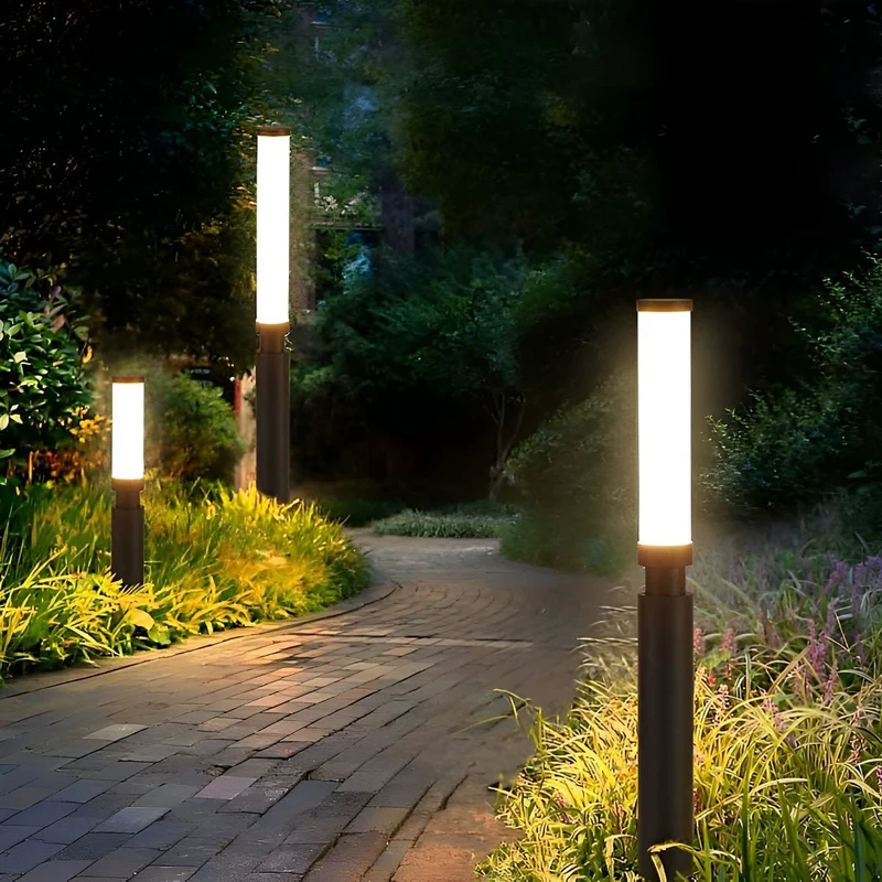 Tuinpaal Lamp Aluminium Zwart 6W IP55 Tuin Pad Verlichting Staande Buitenlamp Sokkel Paalverlichting Oprijlaan Binnenhof | Sansoti