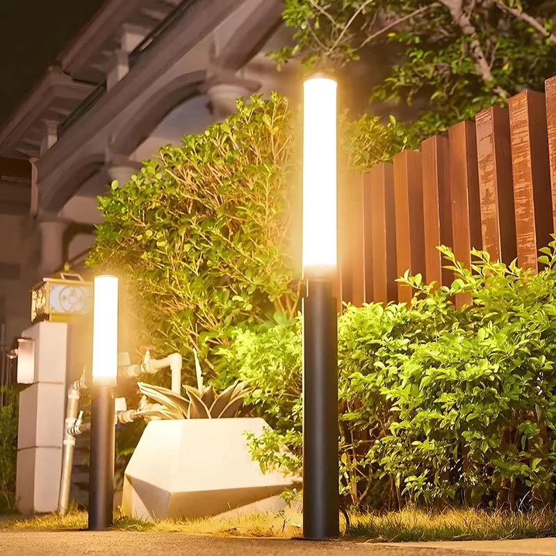 Tuinpaal Lamp Aluminium Zwart 6W IP55 Tuin Pad Verlichting Staande Buitenlamp Sokkel Paalverlichting Oprijlaan Binnenhof | Sansoti