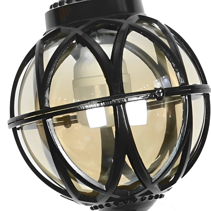 Buitenhanglamp Bol Aluminium Zwart E27 Tuin Retro Ronde Buitenlamp Ketting Verstelbaar Veranda Balkon Buitenverlichting Lantaarn | Sansoti