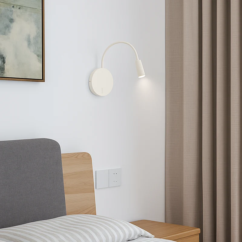 Leeslamp Wand LED Flexibel Zwart Slaapkamer Bedlamp Wandlamp Leeslicht Flexibele Arm Oplaadbaar Nachtkastje Hoofdbord Kantoor | Sansoti