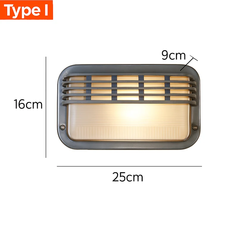 Buitenlamp Wandlamp Aluminium Zilver IP65 E27 12W Tuin Veranda Industrieel Vintage Matglas Buitenwandlamp Waterdicht Balkon Gevel | Sansoti