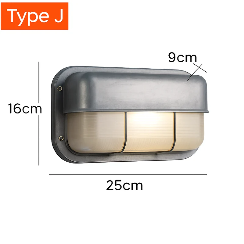 Buitenlamp Wandlamp Aluminium Zilver IP65 E27 12W Tuin Veranda Industrieel Vintage Matglas Buitenwandlamp Waterdicht Balkon Gevel | Sansoti