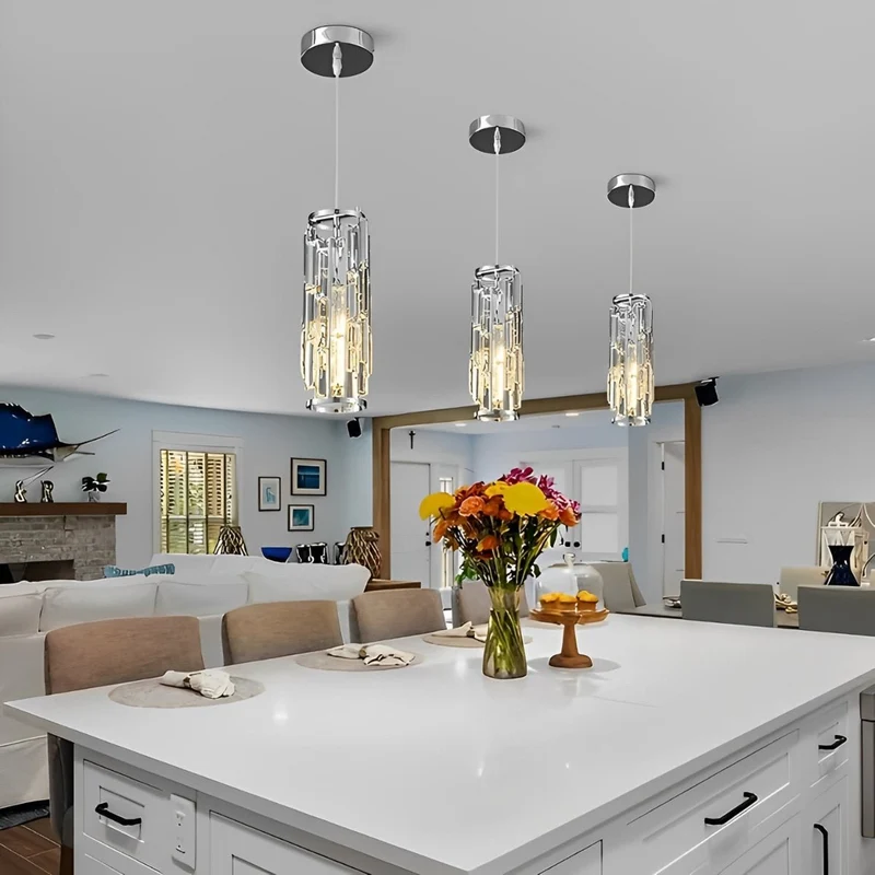 Kristallen Hanglamp Zwart Ijzer E27 Eetkamer Woonkamer Industrieel Retro Plafondlamp Pendellamp Kristalglas Bar Gangpad | Sansoti