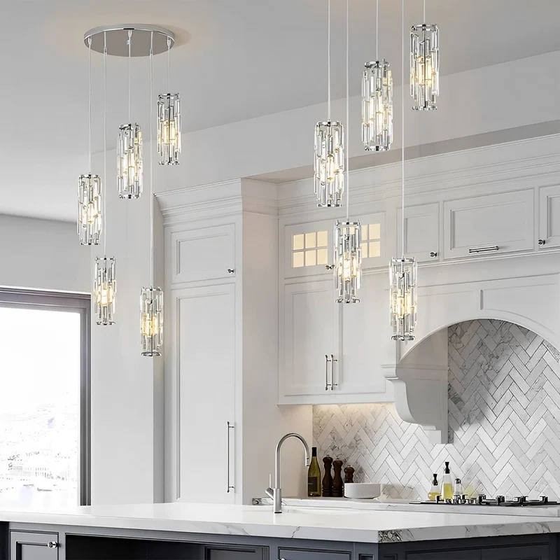 Kristallen Hanglamp Zwart Ijzer E27 Eetkamer Woonkamer Industrieel Retro Plafondlamp Pendellamp Kristalglas Bar Gangpad | Sansoti