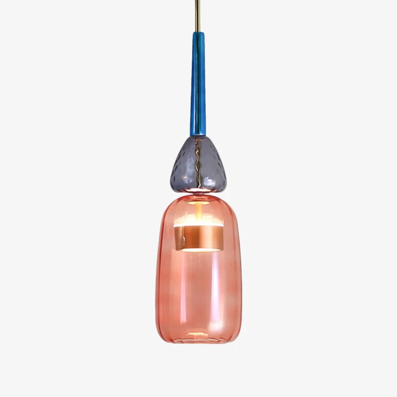 Design Glazen Hanglamp Met Gekleurd Glas En Geïntegreerde Led Moderne Cilindervormige Plafondlamp Voor Keuken Eettafel Woonkamer Met Verstelbaar Snoer | Sansoti