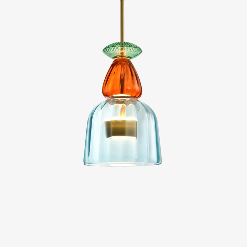 Design Glazen Hanglamp Met Gekleurd Glas En Geïntegreerde Led Moderne Cilindervormige Plafondlamp Voor Keuken Eettafel Woonkamer Met Verstelbaar Snoer | Sansoti