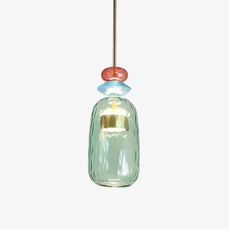 Design Glazen Hanglamp Met Gekleurd Glas En Geïntegreerde Led Moderne Cilindervormige Plafondlamp Voor Keuken Eettafel Woonkamer Met Verstelbaar Snoer | Sansoti