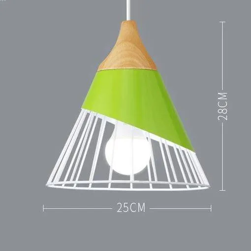 Scandinavische Houten Metalen Hanglamp Nordic Design Gekleurde Aluminium Kegel Of Koepel Plafondlamp Met Verstelbaar Snoer | Sansoti