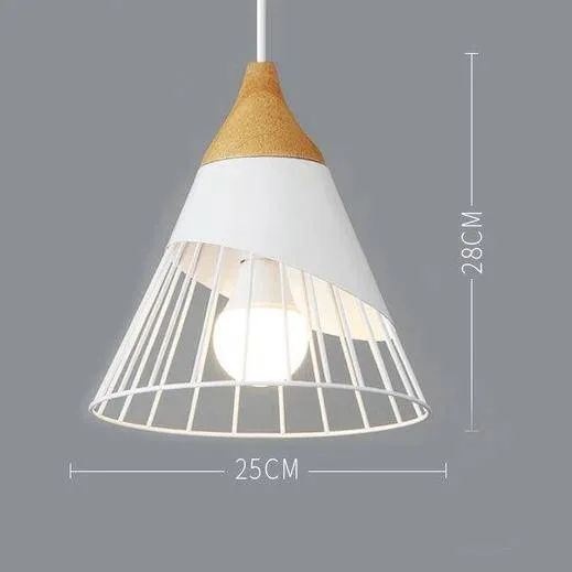Scandinavische Houten Metalen Hanglamp Nordic Design Gekleurde Aluminium Kegel Of Koepel Plafondlamp Met Verstelbaar Snoer | Sansoti