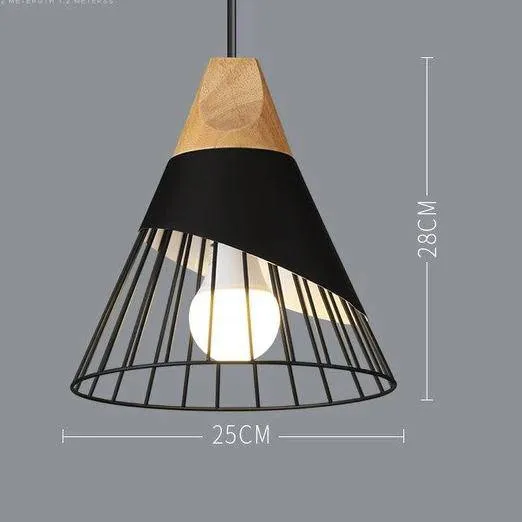 Scandinavische Houten Metalen Hanglamp Nordic Design Gekleurde Aluminium Kegel Of Koepel Plafondlamp Met Verstelbaar Snoer | Sansoti