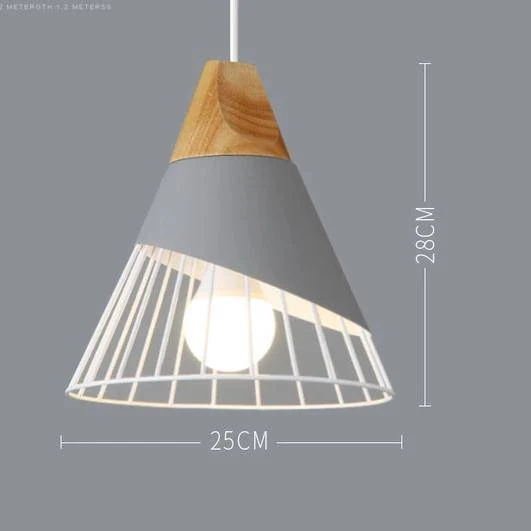 Scandinavische Houten Metalen Hanglamp Nordic Design Gekleurde Aluminium Kegel Of Koepel Plafondlamp Met Verstelbaar Snoer | Sansoti