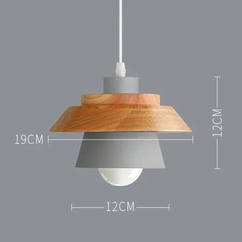 Scandinavische Houten Metalen Hanglamp Nordic Design Gekleurde Aluminium Kegel Of Koepel Plafondlamp Met Verstelbaar Snoer | Sansoti