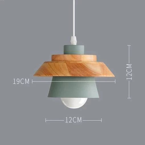Scandinavische Houten Metalen Hanglamp Nordic Design Gekleurde Aluminium Kegel Of Koepel Plafondlamp Met Verstelbaar Snoer | Sansoti