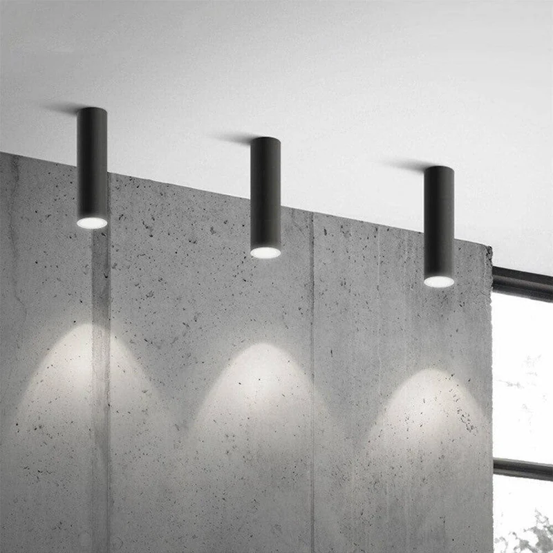 Moderne led tube plafondspot opbouw cilinder – minimalistische zwarte en witte 5w plafondlamp voor keuken, woonkamer en badkamer met warm wit, neutraal wit en koud wit licht | Sansoti