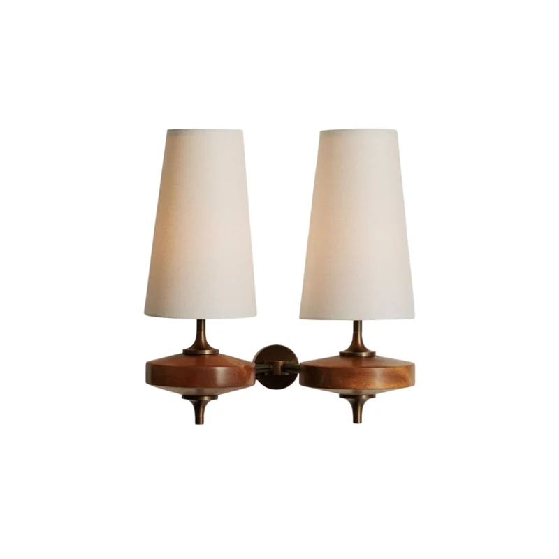 Design Wandlamp Met Houten Details En Stoffen Kap Geïnspireerd Op De Nikau Palm | Sansoti