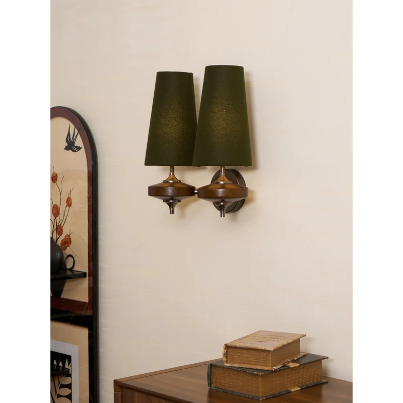 Design Wandlamp Met Houten Details En Stoffen Kap Geïnspireerd Op De Nikau Palm | Sansoti