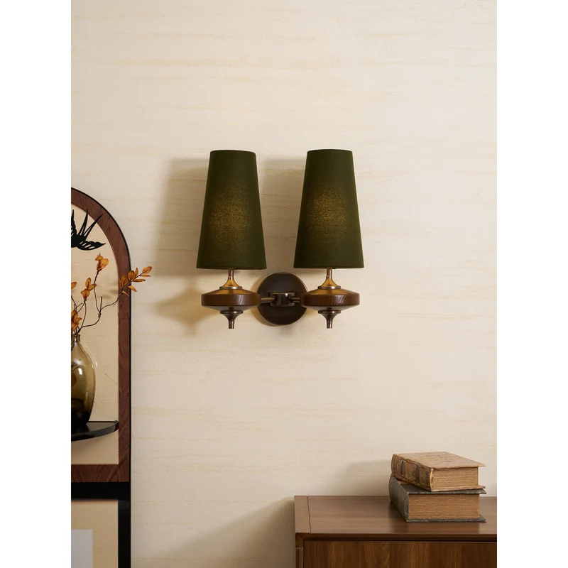 Design Wandlamp Met Houten Details En Stoffen Kap Geïnspireerd Op De Nikau Palm | Sansoti
