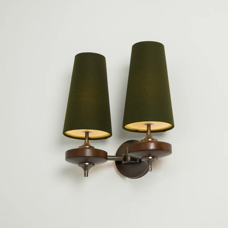 Design Wandlamp Met Houten Details En Stoffen Kap Geïnspireerd Op De Nikau Palm | Sansoti