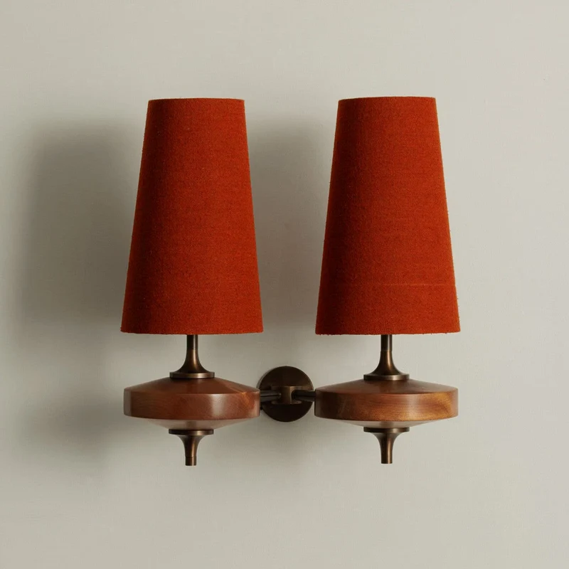 Design Wandlamp Met Houten Details En Stoffen Kap Geïnspireerd Op De Nikau Palm | Sansoti