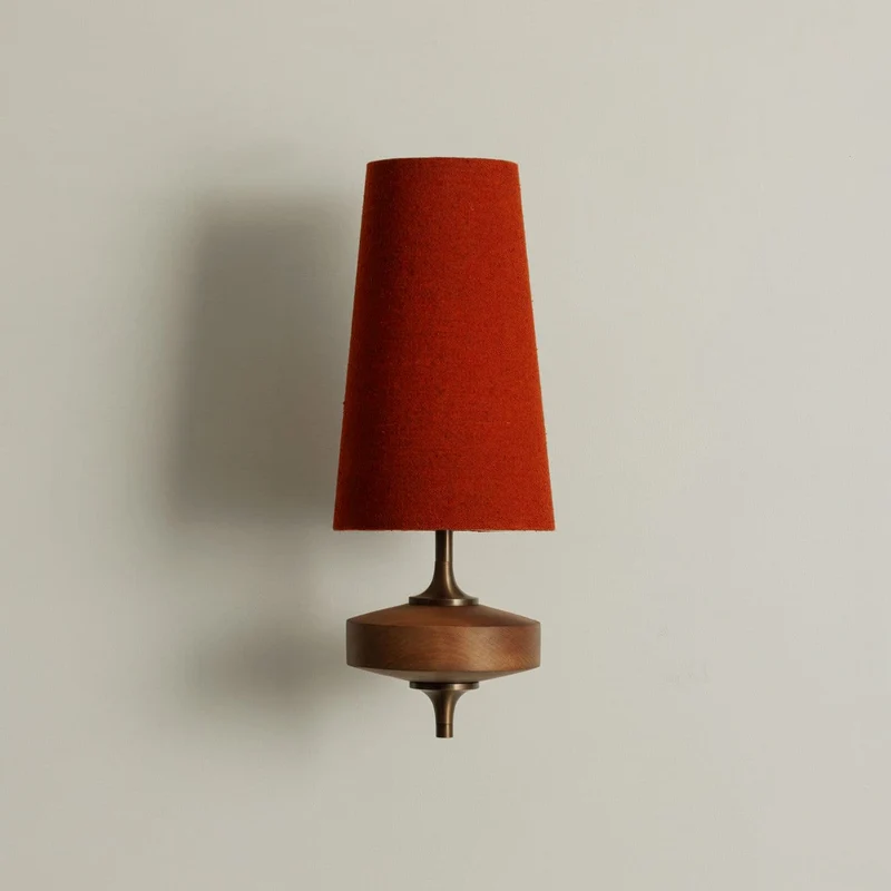 Design Wandlamp Met Houten Details En Stoffen Kap Geïnspireerd Op De Nikau Palm | Sansoti